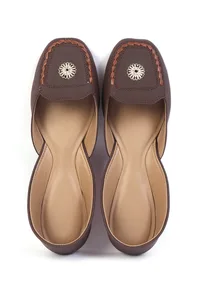 Brown Jutti with German Silver Charm and Handwork image 2