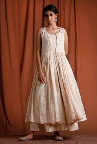 Golden Off White Cotton Cape image 1