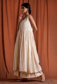 Golden Off White Cotton Cape image 2