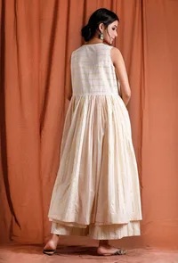 Golden Off White Cotton Cape image 4