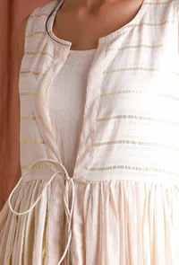 Golden Off White Cotton Cape image 5