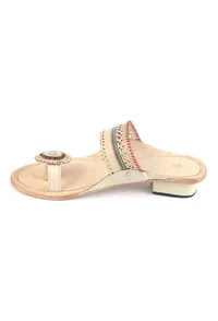 Handwoven Braided Genuine Cruelty-Free Leather Kolhapuri Flats image 2