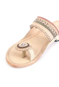 Handwoven Braided Genuine Cruelty-Free Leather Kolhapuri Flats image 4