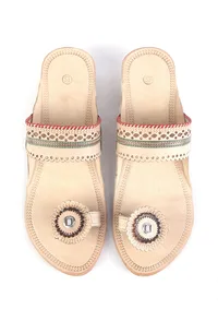 Handwoven Braided Genuine Cruelty-Free Leather Kolhapuri Flats image 5