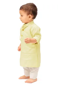 Set of 2: Cream Cotton Kurta and Cotton Pyjama image 2