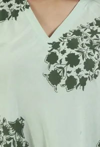 Sage Green Floral Printed Flared Maxi Dress image 5