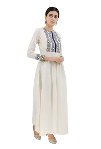 Cotton Dress With Blue Cross Stitch Yoke image 2