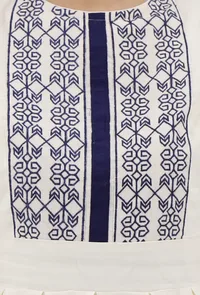 Cotton Dress With Blue Cross Stitch Yoke image 4