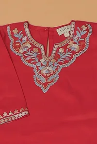 Merry Red Pure Woollen Phiran set image 5