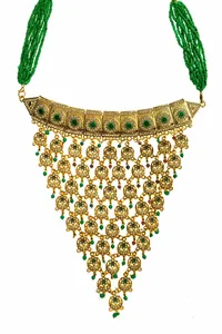 Ethnic Opulent Green Statement Necklace image 3