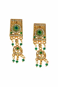 Ethnic Opulent Green Statement Necklace image 4