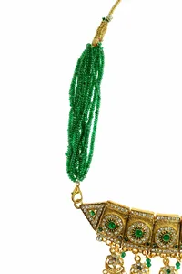 Ethnic Opulent Green Statement Necklace image 5