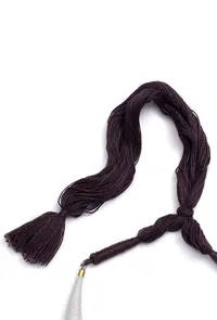 Onyx Black Tribal Thread Necklace image 4