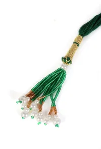 Devika Drape Temple Heritage Kemp Necklace Set with Pearls image 4