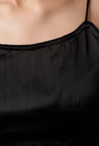 Set of 3 : Black Blouse with Pallazo and Satin Drape Dupatta image 5