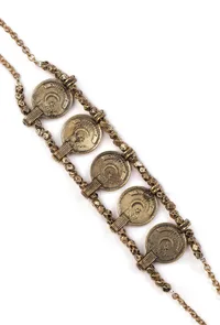 Two Layer Oxidized Coin Anklet image 3