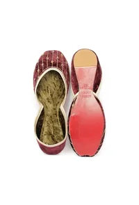 Mule Wine Contrast Velvet Jutti image 2