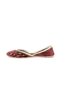 Mule Wine Contrast Velvet Jutti image 4