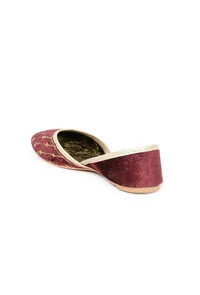 Mule Wine Contrast Velvet Jutti image 6