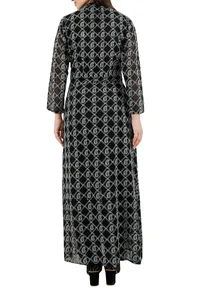 Set Of Black Chikankari Georgette Kurta And Silk Pants image 4