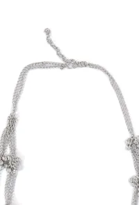 Fatima Double Layer Silver Tribal Necklace image 4