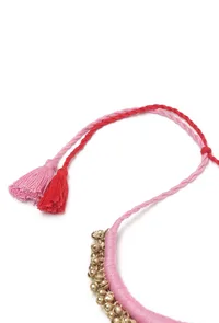 Lishika Duo Red and Pink Tribal Ghungroo Necklace image 4