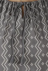 Grey Bandhani Halter Neck Gathered Kurta image 5