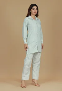 Light Grey Cotton Khadi Kurta image 2