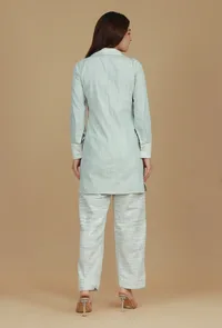 Light Grey Cotton Khadi Kurta image 4