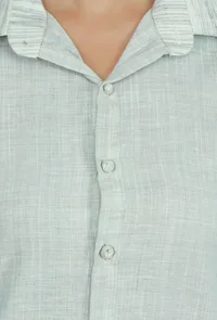 Light Grey Cotton Khadi Kurta image 5