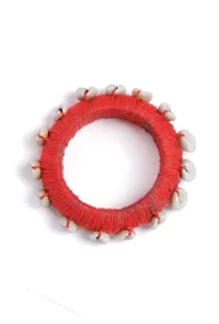 Orange Thread Wooden Bangles image 3