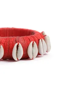 Orange Thread Wooden Bangles image 4