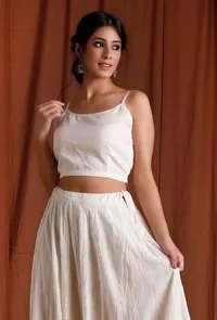 Off White Cotton Blouse image 2