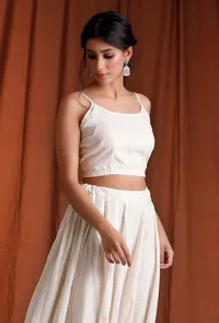 Off White Cotton Blouse image 3