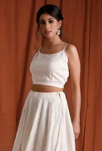 Off White Cotton Blouse image 4