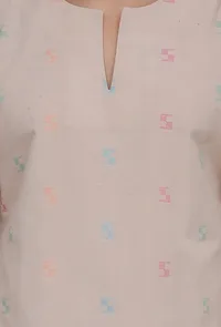 Beige Dobby Round Neck kurta image 5