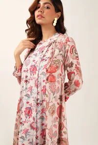 Set Of 2: Cara Floral Chintz Wrap Tunic With Narrow Fit Pants image 6
