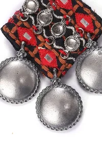 Red and Black Squared Kutch Earrings image 4