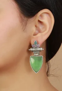 Mint Petal Drop Earrings image 1