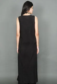 Black Dress With Kantha Embroidery image 3