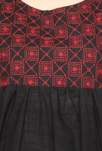 Black Dress With Kantha Embroidery image 4
