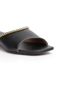 Charcoal Black Cruelty-Free Leather Flats image 6