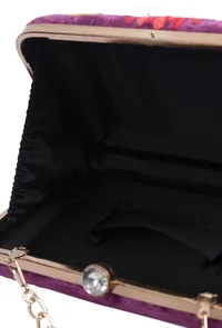 Purple velvety rectangular clutch image 6