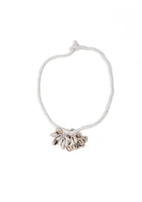 White Cowrie Shell Tribal Necklace image 2