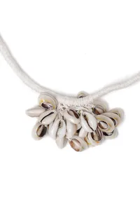White Cowrie Shell Tribal Necklace image 3