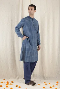 Shakunt Cotton Indigo Long Kurta image 2