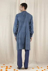 Shakunt Cotton Indigo Long Kurta image 3