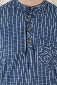 Shakunt Cotton Indigo Long Kurta image 4