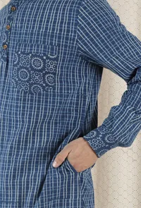 Shakunt Cotton Indigo Long Kurta image 5