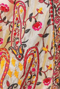 Gauri hand embroidered kantha silk dupatta image 4